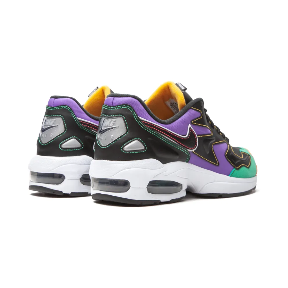 Nike Air Max2 Light Black Contrast Stitching Black/Flash Crimson-Kinetic Green-Psychic Purple-University Gold-White (BV0987-023)