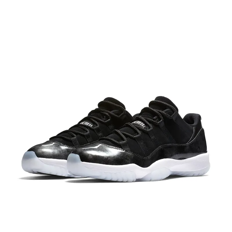 Jordan 11 Retro Low Barons Black/Metallic Silver-White (528895-010)