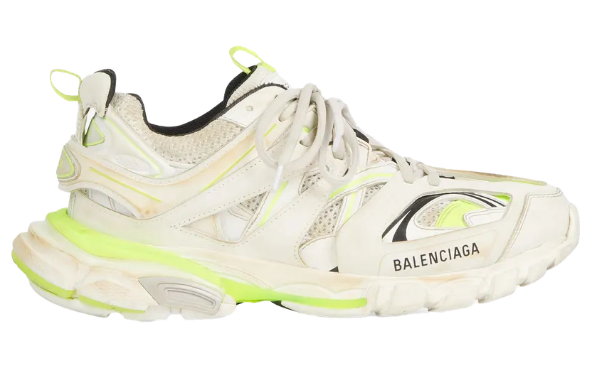 Balenciaga Track Worn Out In White Fluo Yellow (W) (542436W1GC39070)