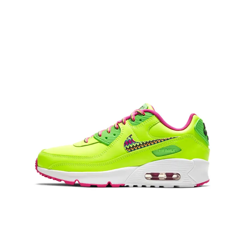 Nike Air Max 90 Leather Volt Fire Pink (GS) (CW5795-700)