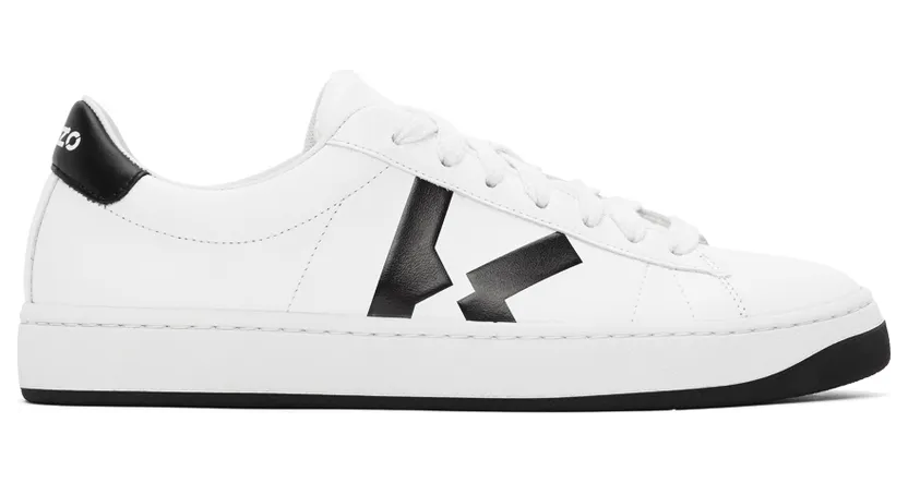 Kenzo White K-Logo Kourt Sneakers (FA62SN170L50)