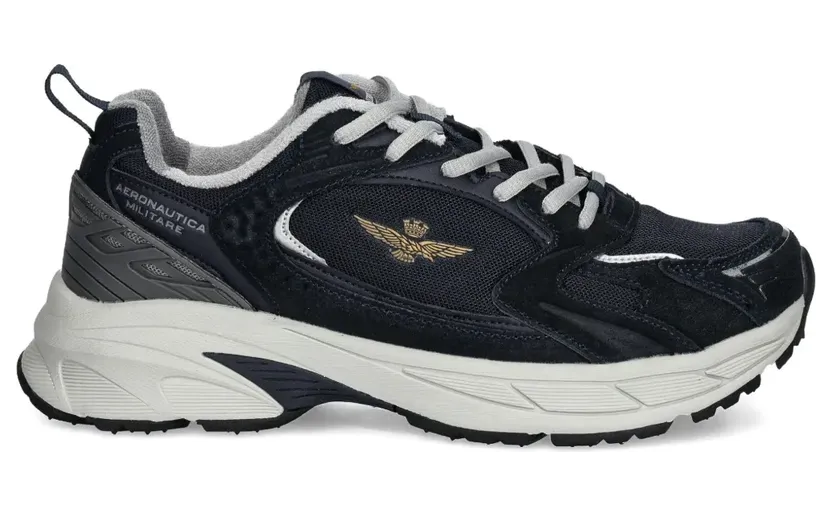 Aeronautica Militare Hardloopsneakers met mesh vlakken “Blue” (SC301CT3500)