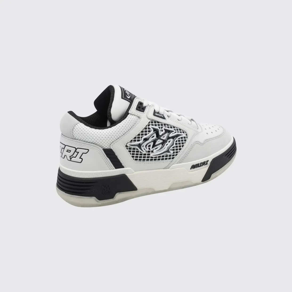 Amiri MA-94 Leather and Mesh Sneakers with Monogram and Suede Details White (AMSNSN1088WHITEBLACK) (2)