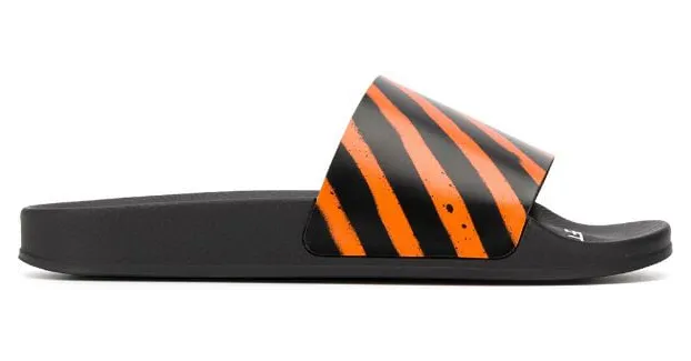 Off-White Spray Stripes Slides Orange