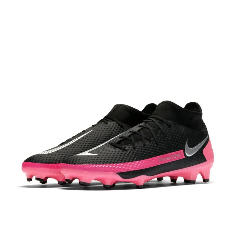 Nike Phantom GT Academy DF MG Black Pink Blast (Kids) Black/Pink Blast-Metallic Silver (CW6694-006)