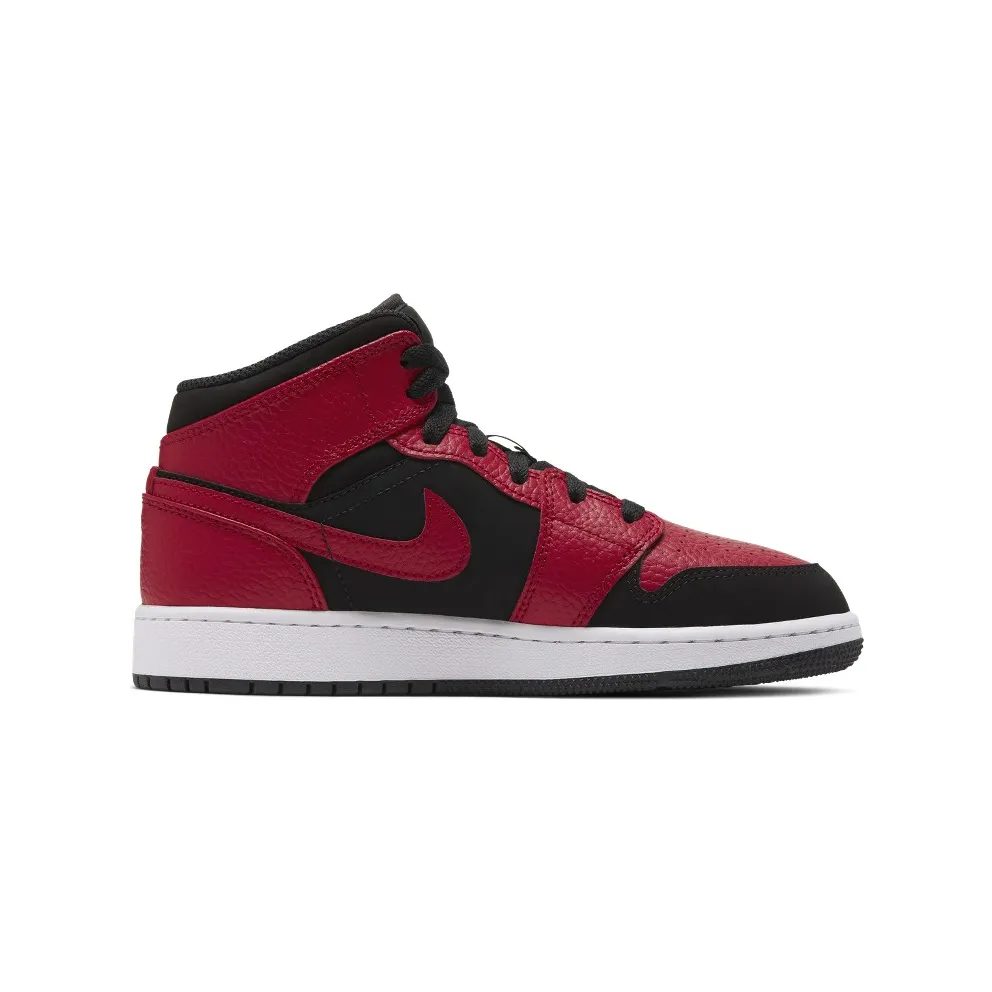 Air Jordan Nike AJ I 1 Mid ‘Bred’ (GS) (2019) (554725-054)
