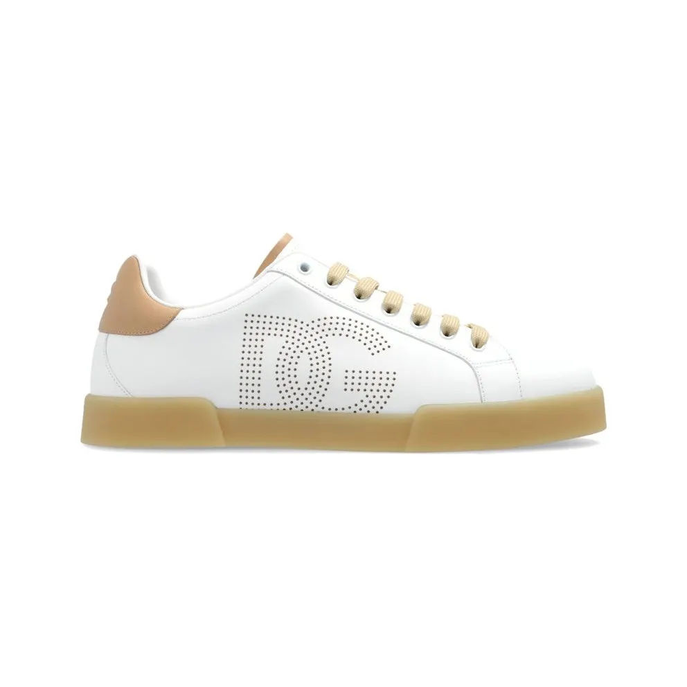 Dolce & Gabbana Portofino Sneaker Perforated DG Logo White Cream (CS2277 A9U73 8Z151)