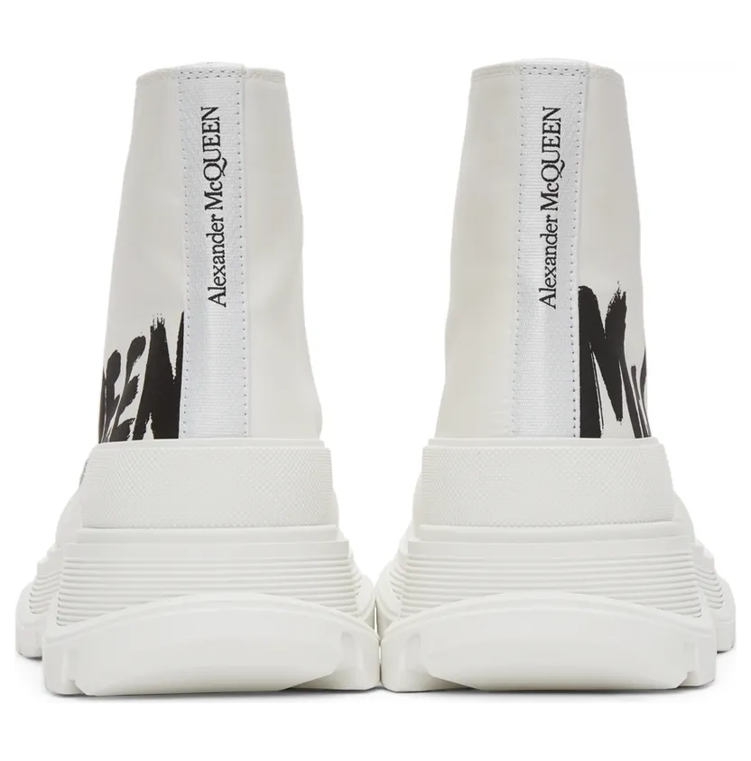 Alexander McQueen White Tread Slick High Sneakers (682420W4RQ2) (4)
