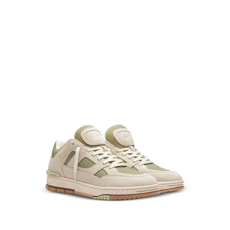 Axel Arigato Area Lo Panelled Suede “Neutrals/Green” (F4011001)