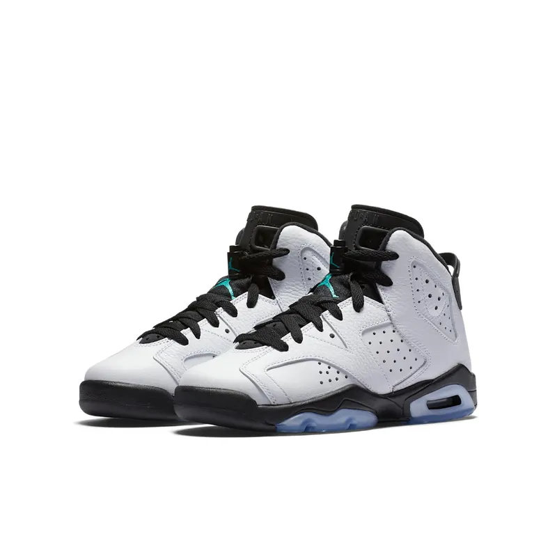Jordan 6 Retro White Jade Black (GS) White/White-Hyper Jade-Black (384665-122)