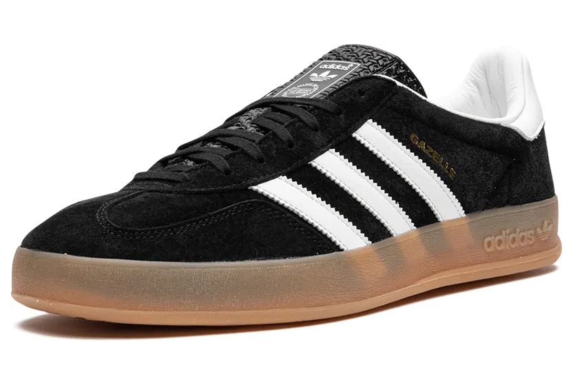 adidas Gazelle Indoor “Core Black”: tijdloos zwart-wit, plat profiel (3)