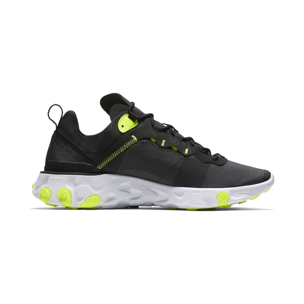 Nike React Element 55 Black Wolf Grey Volt Black/Wolf Grey-Volt-White (BQ6166-001)