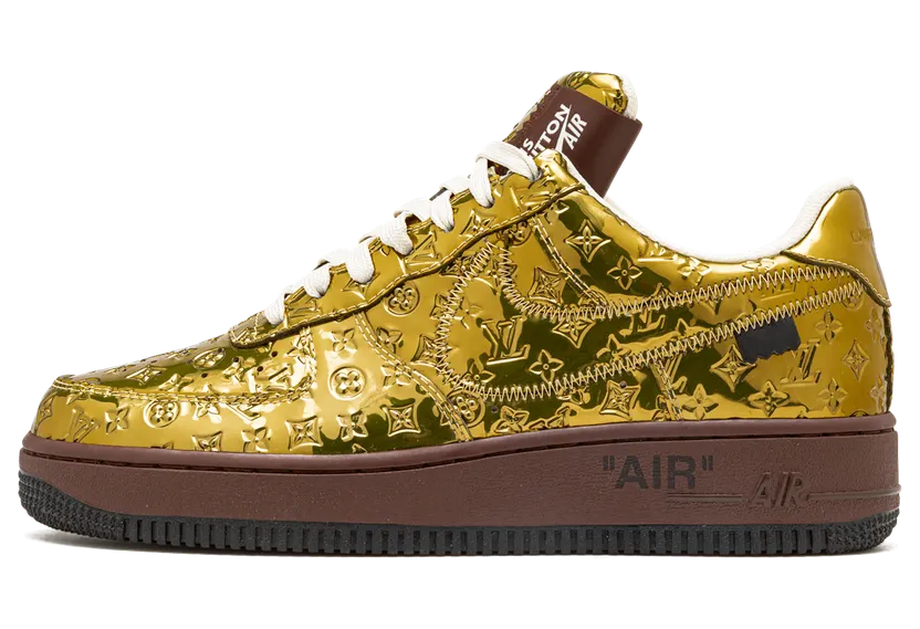 Nike Louis Vuitton Air Force 1 Low “Virgil Abloh – Metallic Gold” (1A9VG3)