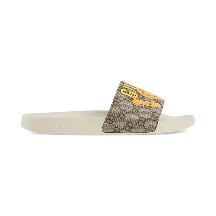Gucci x Pablo Delcielo Cat GG Supreme Slide Beige (699302 U1G00 8462)