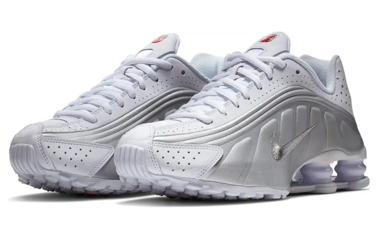 Nike Shox R4 White Metallic Silver (GS) (BQ4000-100)