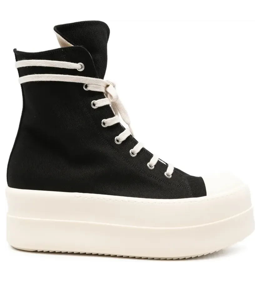 Rick Owens Drkshdw High-Top-Sneakers mit Plateausohle “Black” (DU02F6831DO)