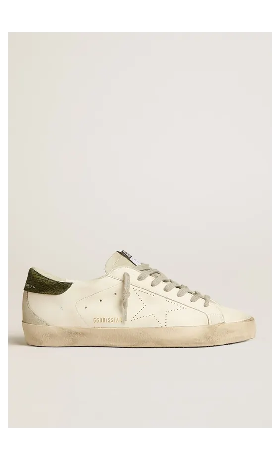 Golden Goose Men’S Bio-Based Super-Star With Perforated Star And Green Heel Tab (GMF00262.F005227.10802)