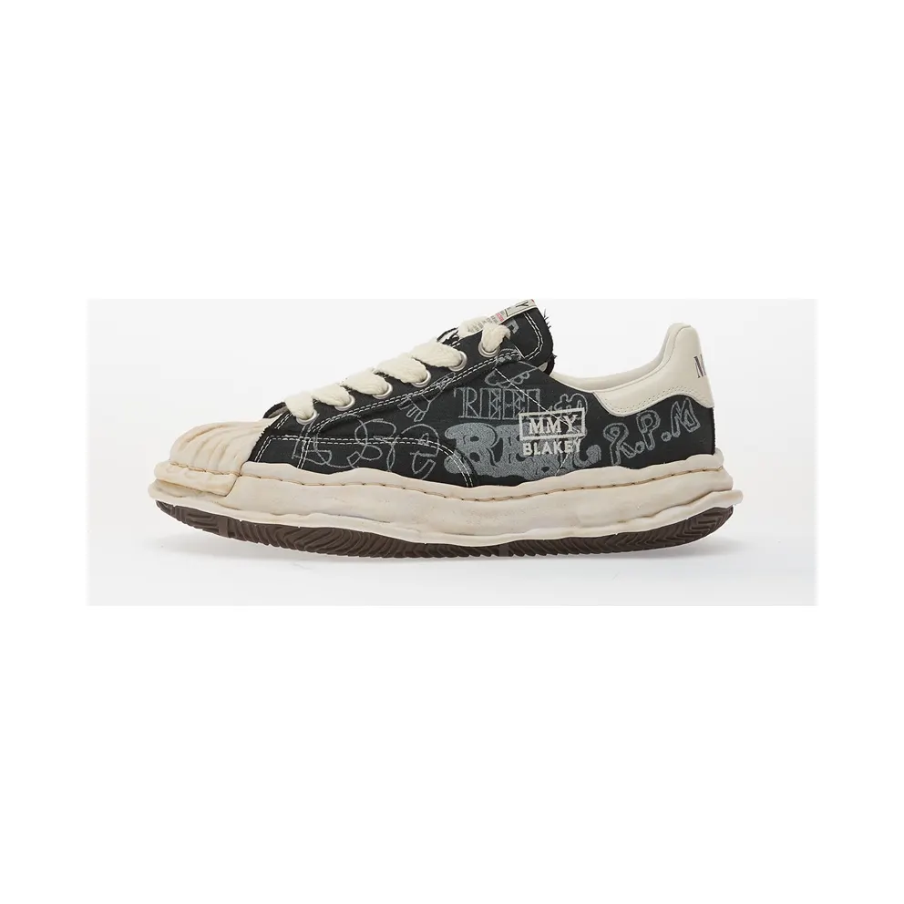 Maison Mihara Yasuhiro Blakey OG Sole Low Graffiti Printed Black White