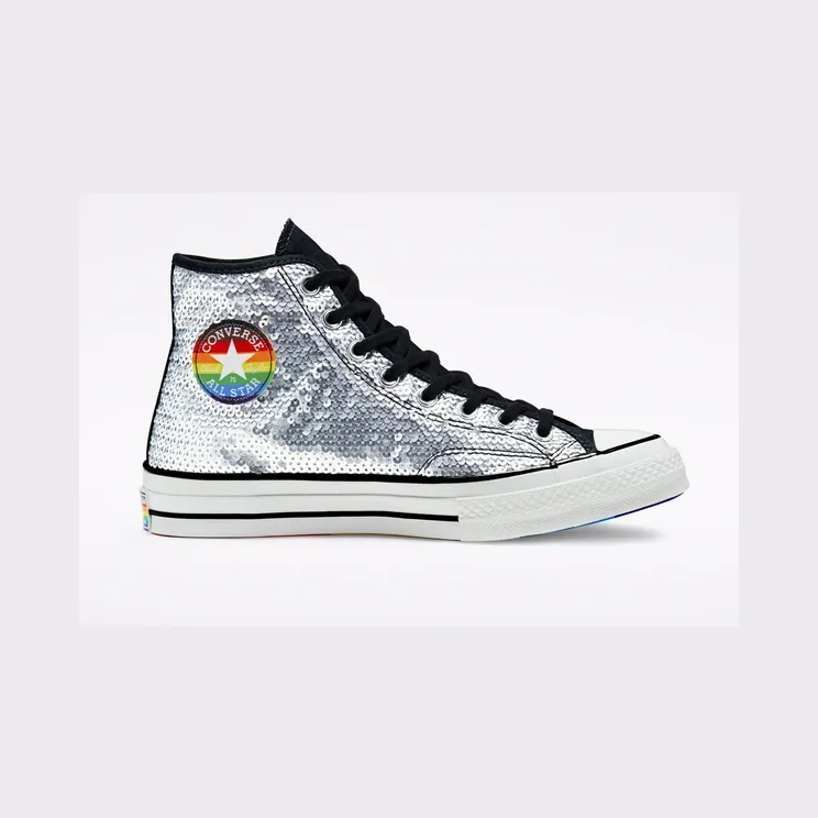 Converse Chuck 70 High ‘Pride – Sequined’ White/Black/University Red (167755C)
