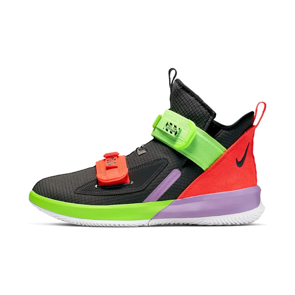 LeBron Soldier 13 Thunder Grey/Bright Crimson-Electric Green (AR4225-002)