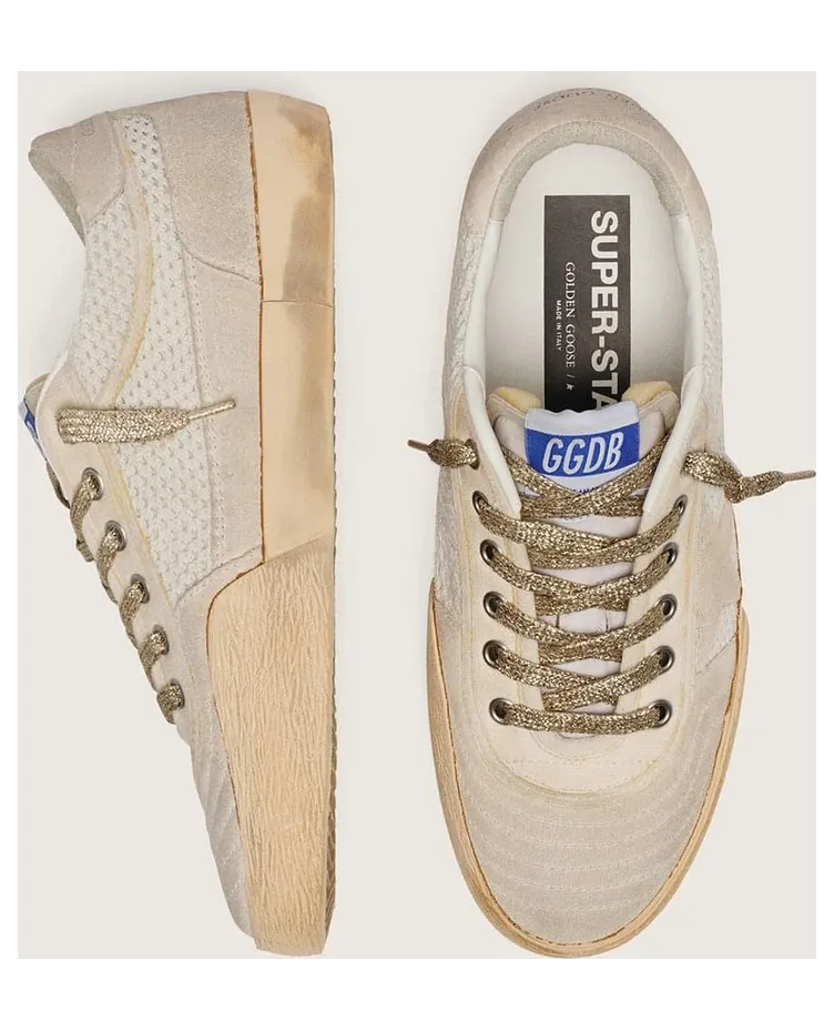 Golden Goose Women’S Super-Star Lab In Mesh With Beige Suede Star (GWF00942.F007634.15798) (3)