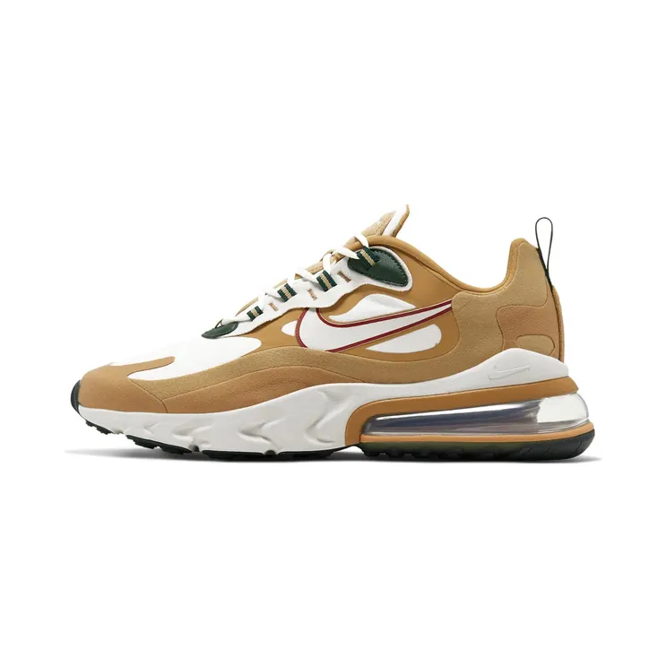 Nike Air Max 270 React Reggae “Club Gold / Flat Gold / Wheat / Light Bone” (AO4971-700)