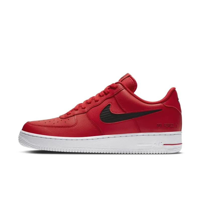 Nike Air Force 1 Low Cut Out Swoosh Red Black University Red/Black-White (CZ7377-600)