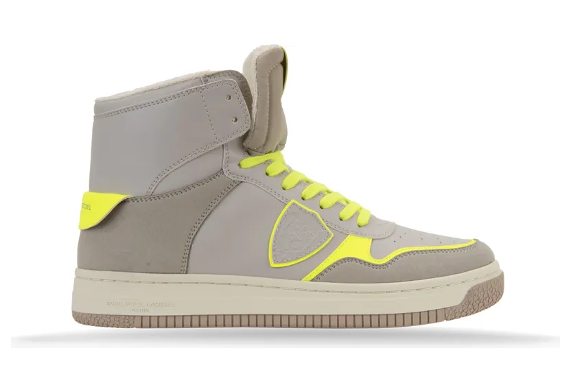 Philippe Model Lyon High Fluo “Grey/Ivory/Yellow Fluo” (LYHU CX18)