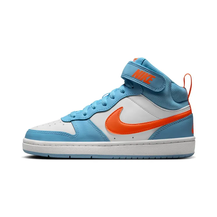 Nike Court Borough Mid 2 “Aquarius Blue / White / Total Orange” (HF4791-407)