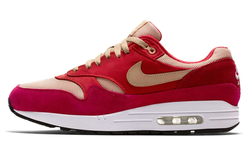 Nike Air Max 1 Curry Pack (Red) “Tough Red / Rush Red / Pale Vanilla / Mushroom” (908366-600)