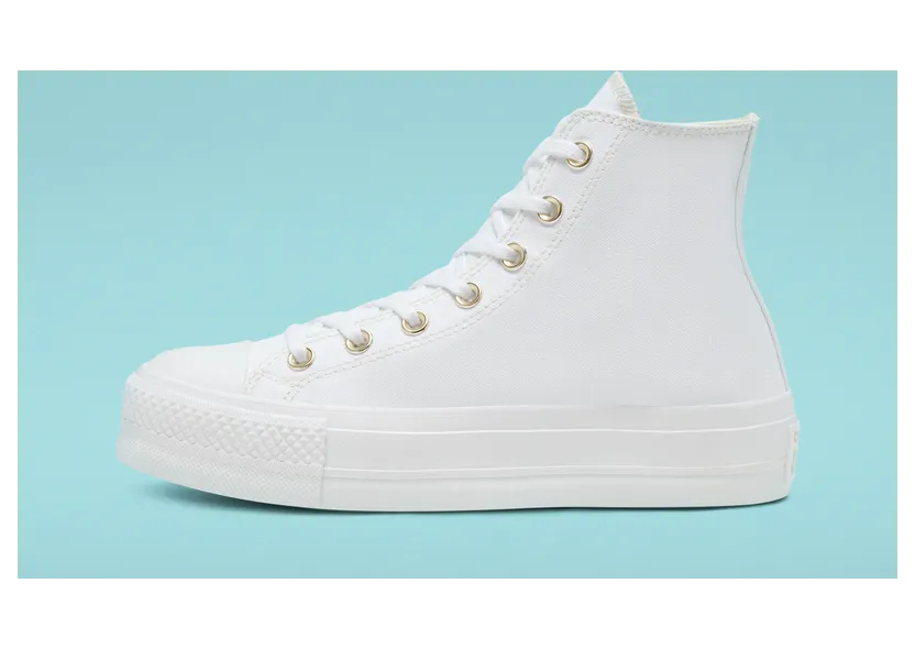 Converse Elevated Gold Platform Chuck Taylor All Star Wit/wit/goud