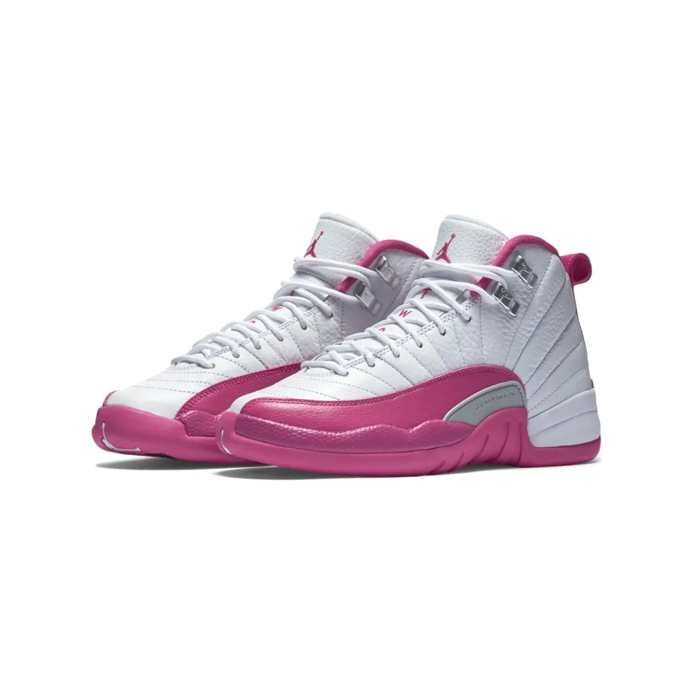 Jordan 12 Retro Dynamic Pink (GS) White/Vivid Pink-Metallic Silver (510815-109)