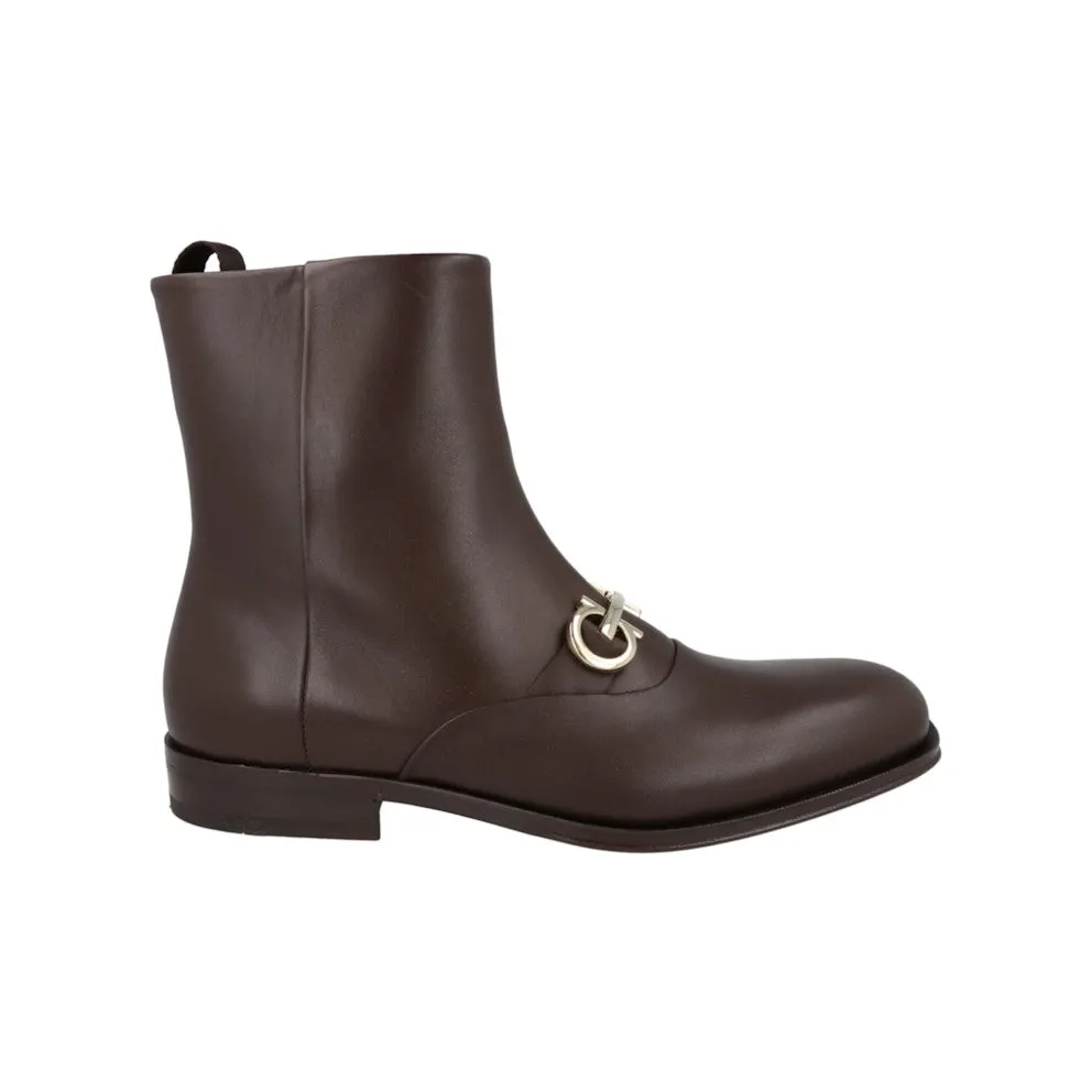 Ferragamo Geremia Gancini Ankle Boots Brown (021057-758263-2E)