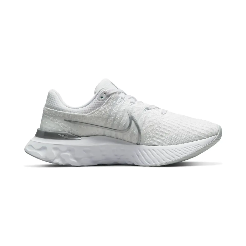 Nike React Infinity Run Flyknit 3 White Metallic Silver (DD3024-101)