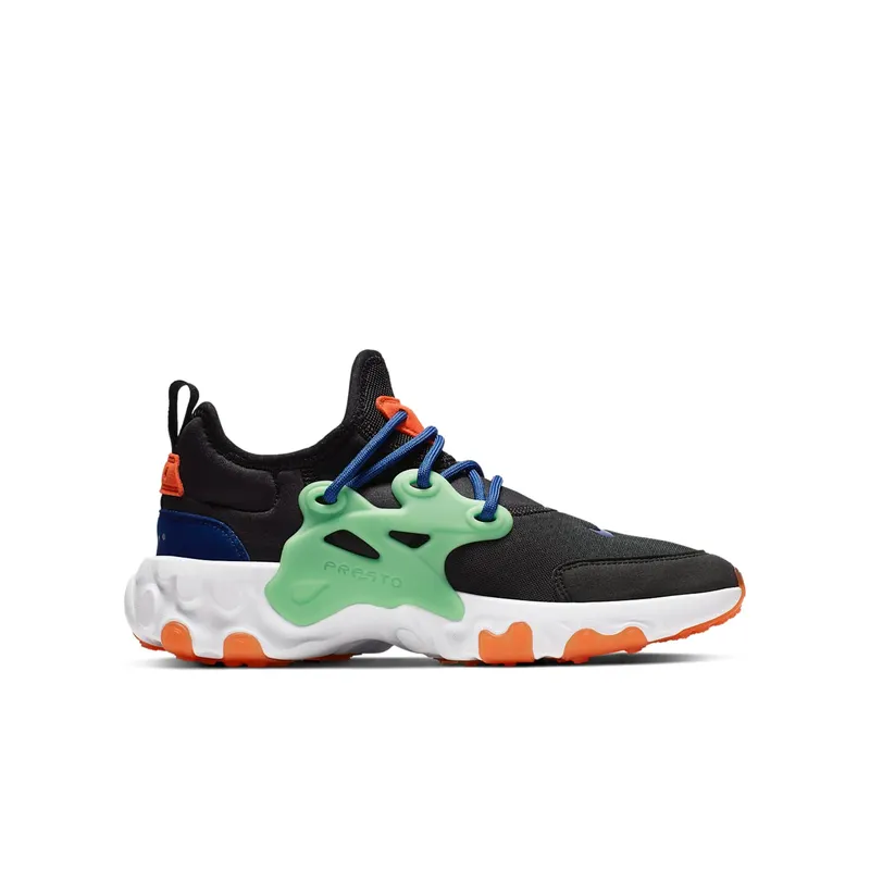 Nike React Presto Black Green Nebula (GS) Black/Deep Royal Blue/Team Orange (BQ4002-006)