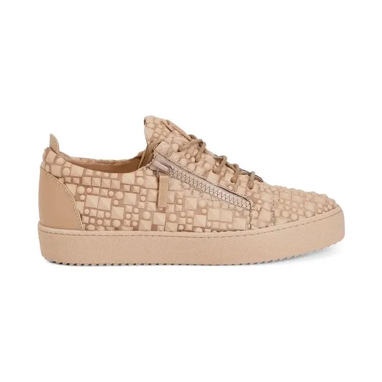 Giuseppe Zanotti Frankie low-top met dubbele rits en 3D-details “Brown” (RM30014004)