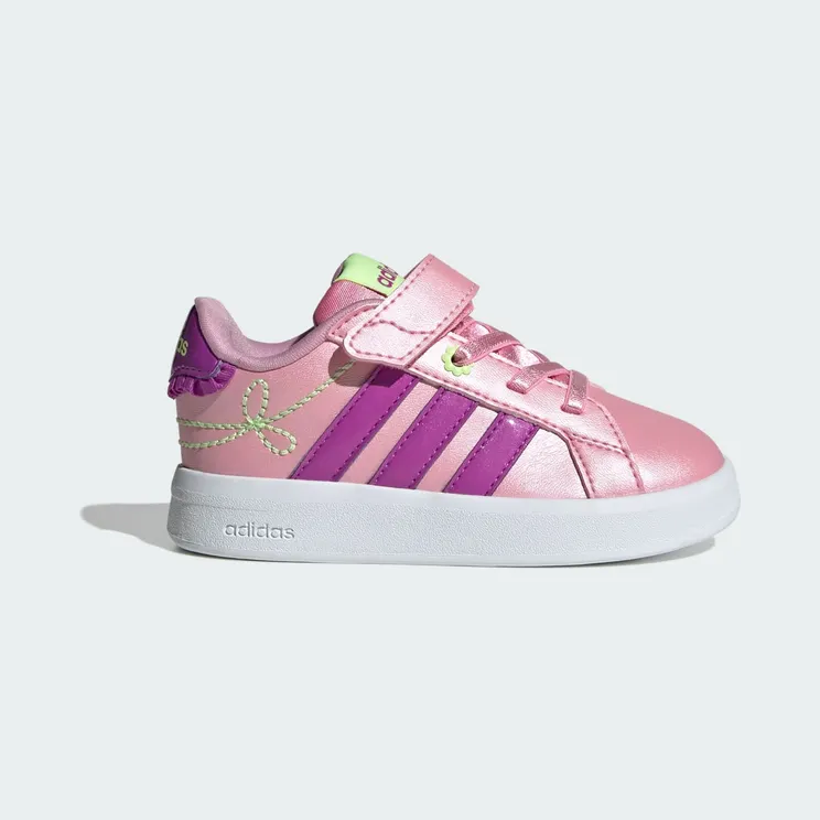 adidas Grand Court 3.0 Girls Shoes Infant “St Tropic Bloom / Purple Burst / Hi-Res Yellow” (KI1757)