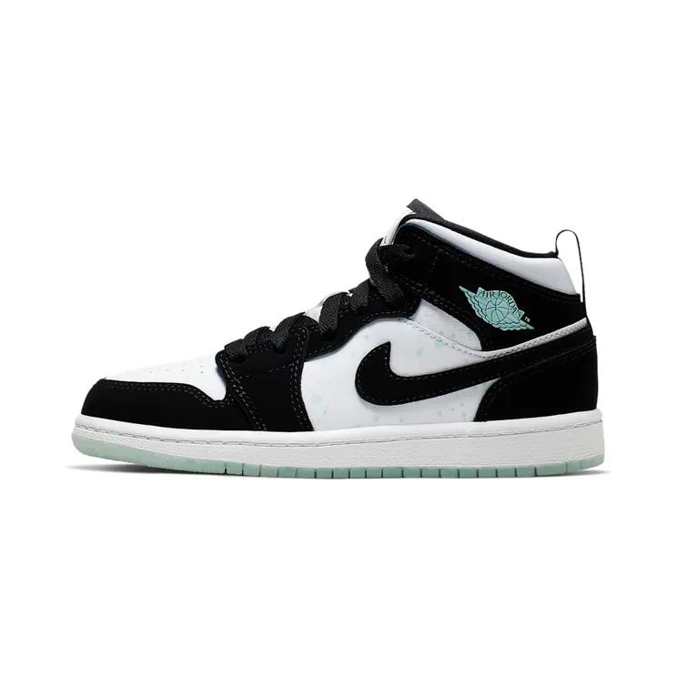 Jordan 1 Mid White Black Teal Tint (PS)
