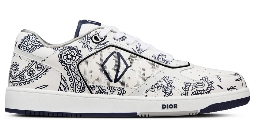 Dior B27 Low White Navy Blue CD Paisley White Dior Oblique (3SN272ZOF_H069)