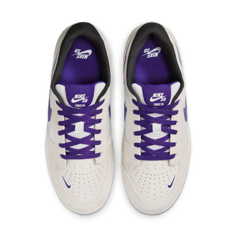Nike SB Force 58 Phantom Summit White Dark Smoke Grey Court Purple (DV5477-006)
