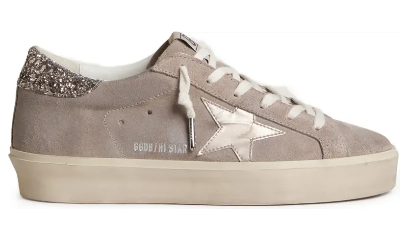 Golden Goose Hi Star sneakers met glitters – Grijs (GWF00118F007855)