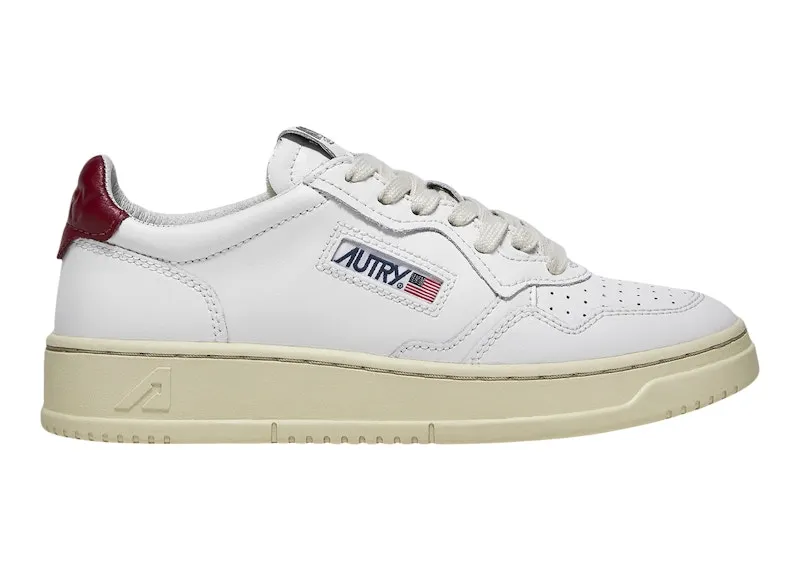 Autry Medalist Leather Low White Bordeaux (AULW-LL43)