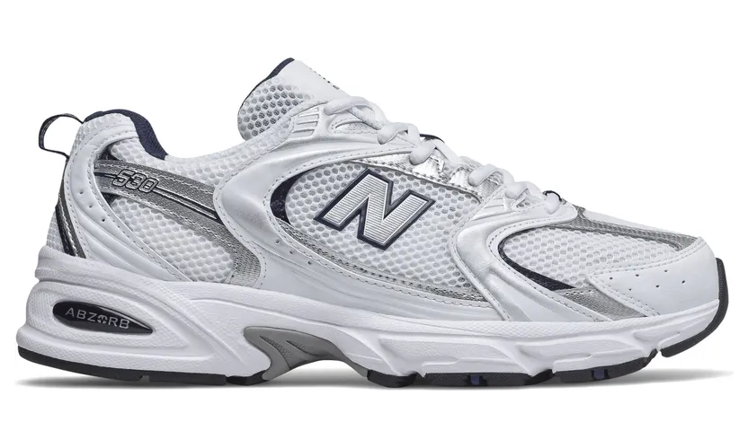 New Balance Silver and White 530 Sneakers (MR530SG)