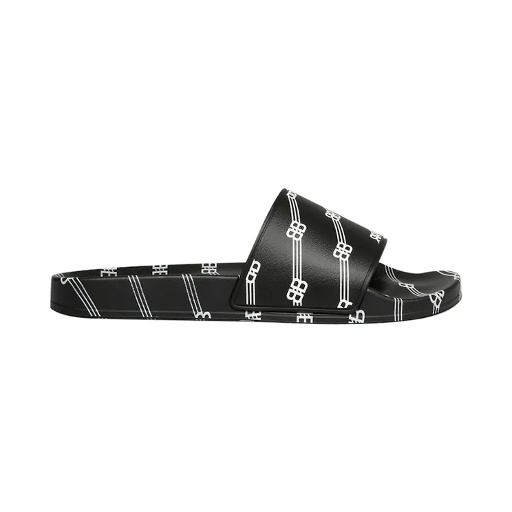 Balenciaga Pool Slides All Over Logo Black (590930 W2BG0 1090)