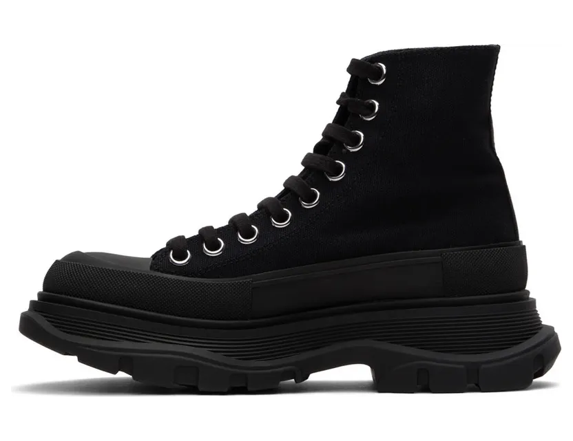 Alexander McQueen Black Tread Slick High-Top Sneakers (701164W4TG2) (3)