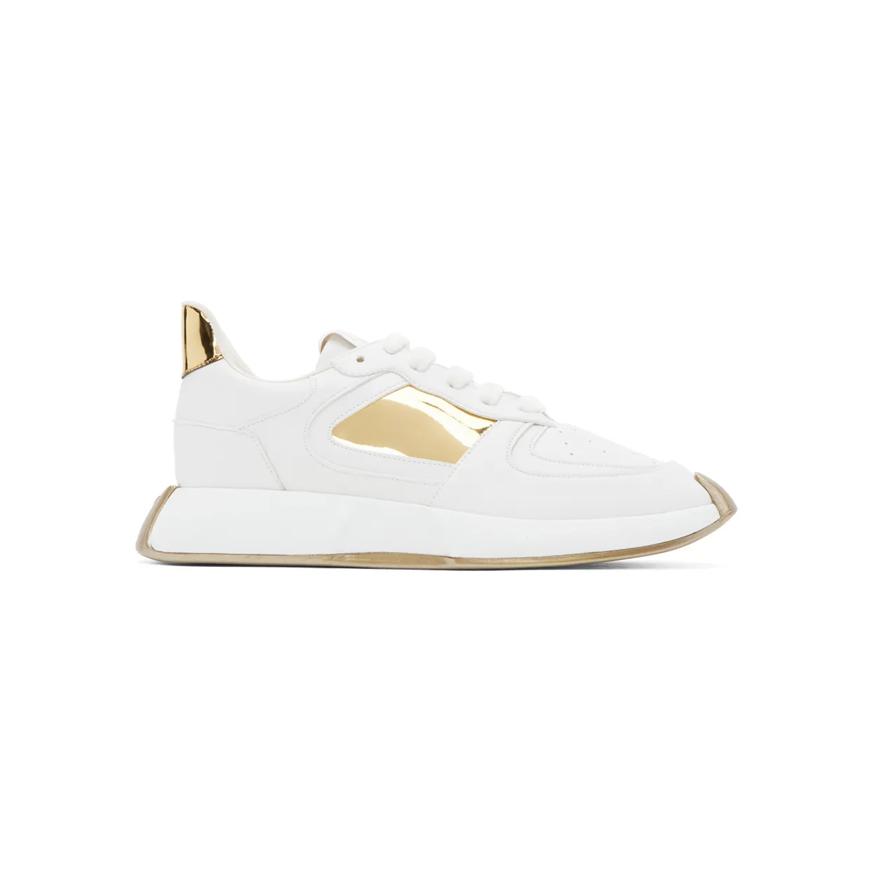 Giuseppe Zanotti White & Gold Ferox Sneakers (RM20033-91680)