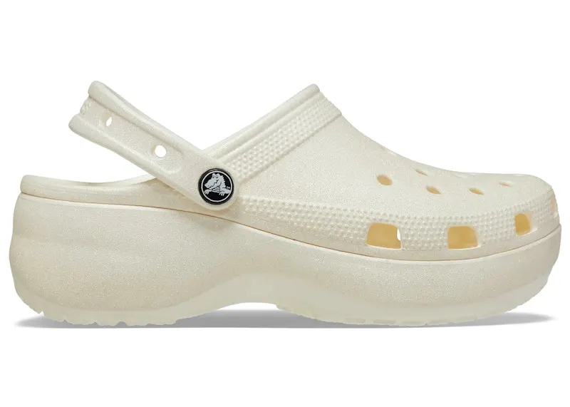 Crocs Classic Platform Glitter Clog Chalk (207241-0WV)