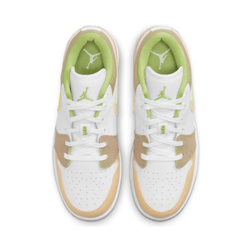 Jordan 1 Low Pastel Grind Vivid Green (GS) – “Beige / White / Pink / Tan” (DJ0341-100)