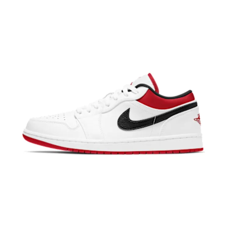 Jordan 1 Low White University “White / Black / Gym Red” (553558-118)