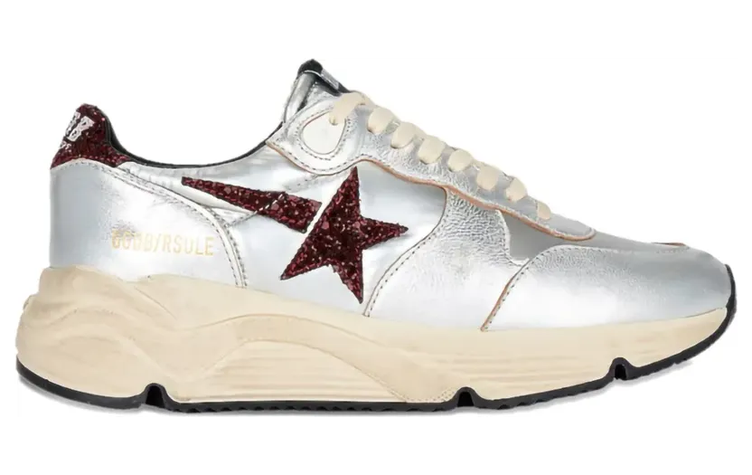 Golden Goose Running Sole Silver/Bordeaux sneakers – Grijs (GWF00215F004183)